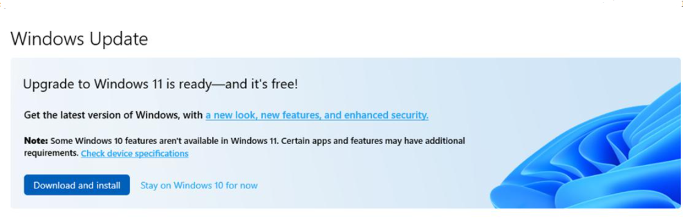 Hvis du stadig har Windows 10 og din pc er i stand til at køre Windows 11, har du måske set denne opfordring til at opdatere pc'en inde i Windows Update.