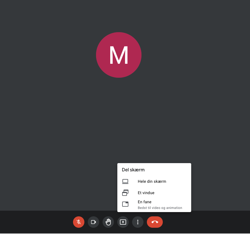 Screen share Google Meet