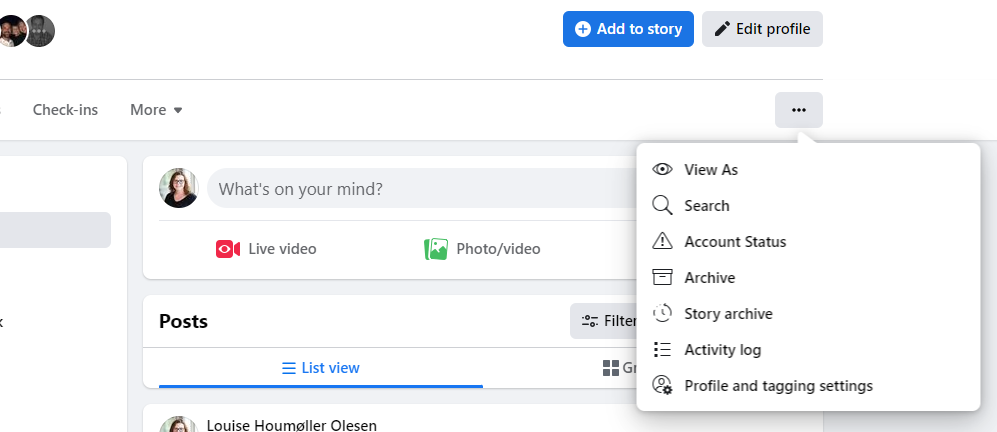 I Facebooks aktivitetslog kan du slette din søgehistorik