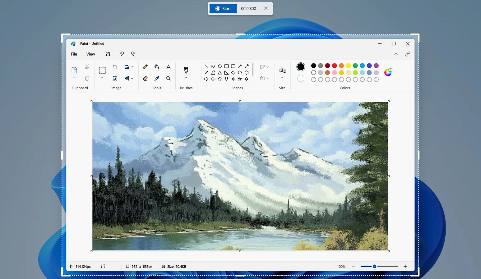 Filma skärmen med Skärmklippverktyget i Windows 11