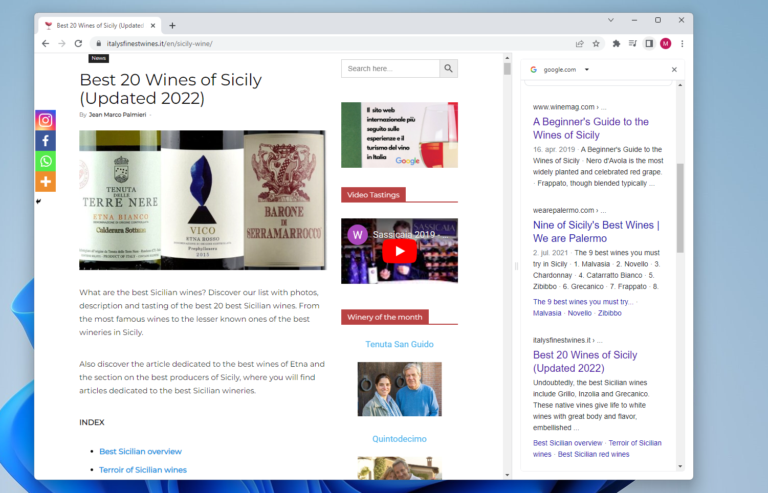 Enkla sökningar i Google Chrome med sökningar i sidofält