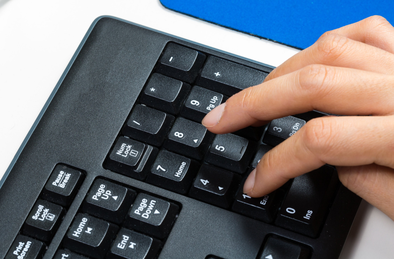 Numerisk tastatur på datamaskinen