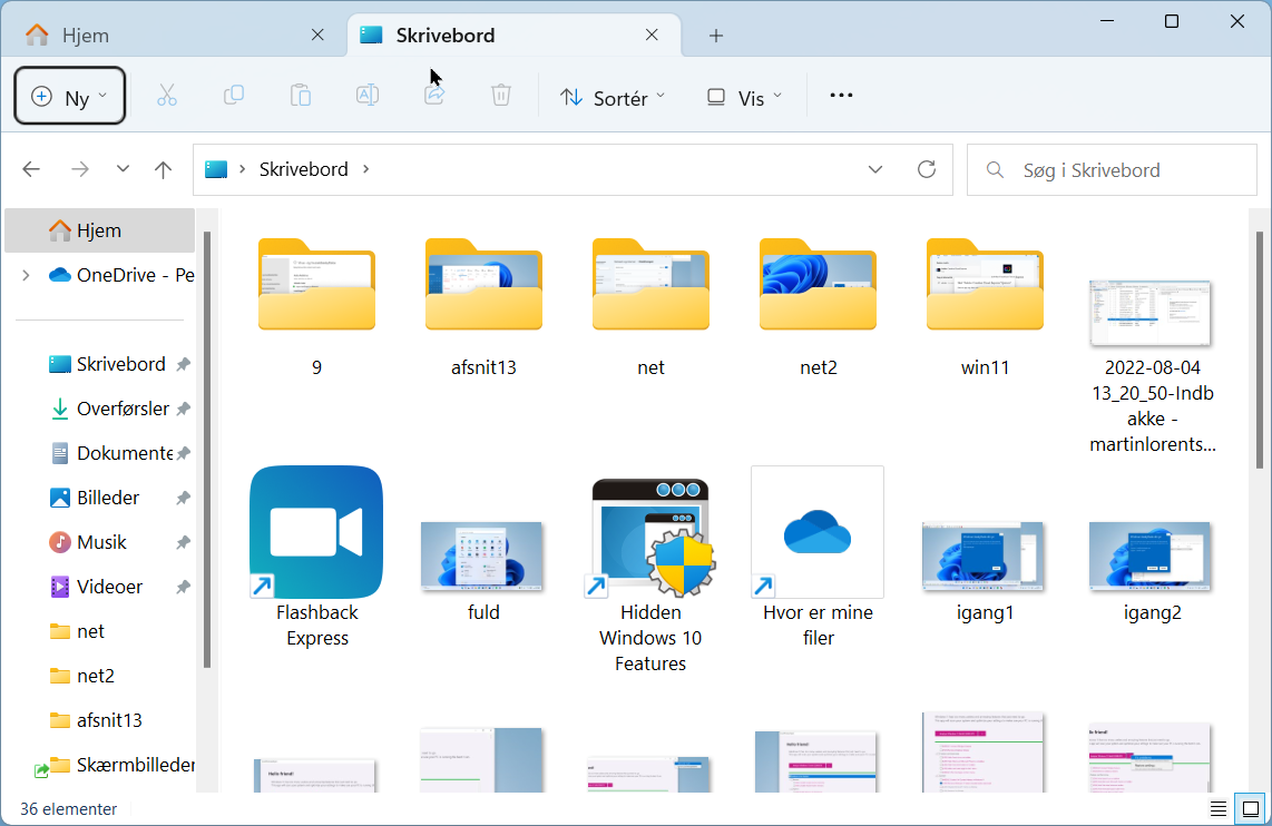 Faner i Filutforsker i Windows 11