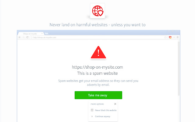 Avira Browser Safety avslører at nettstedet er et farlig spamnettsted som du bør unngå. Hvis du likevel velger å fortsette inn på nettsiden, er det på eget ansvar.