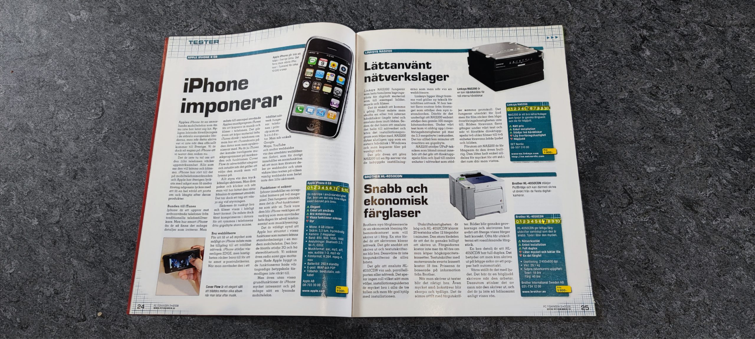 PC-tidningens test av den första iPhone.