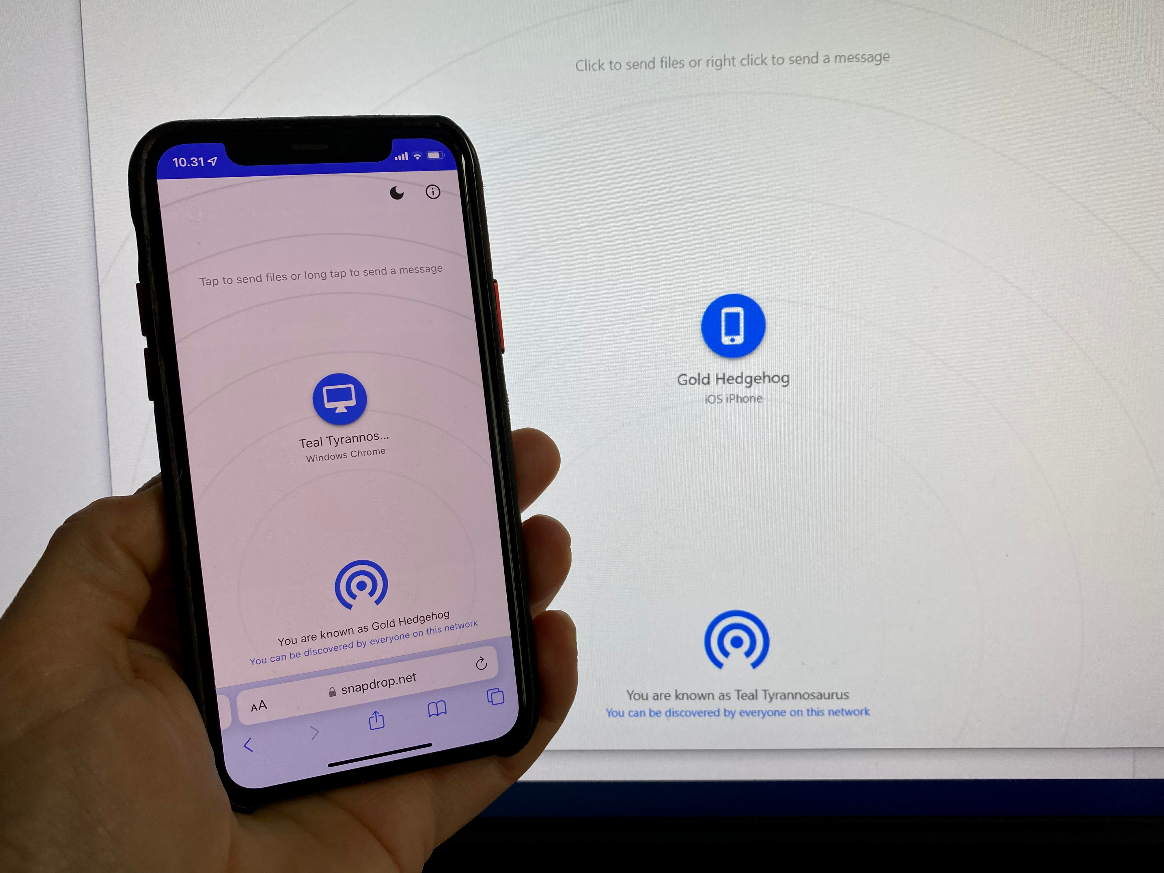 Overfør filer enkelt med Snapdrop