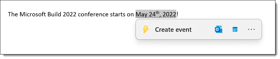 Windows 11 föreslår vad du kan använda informationen till.