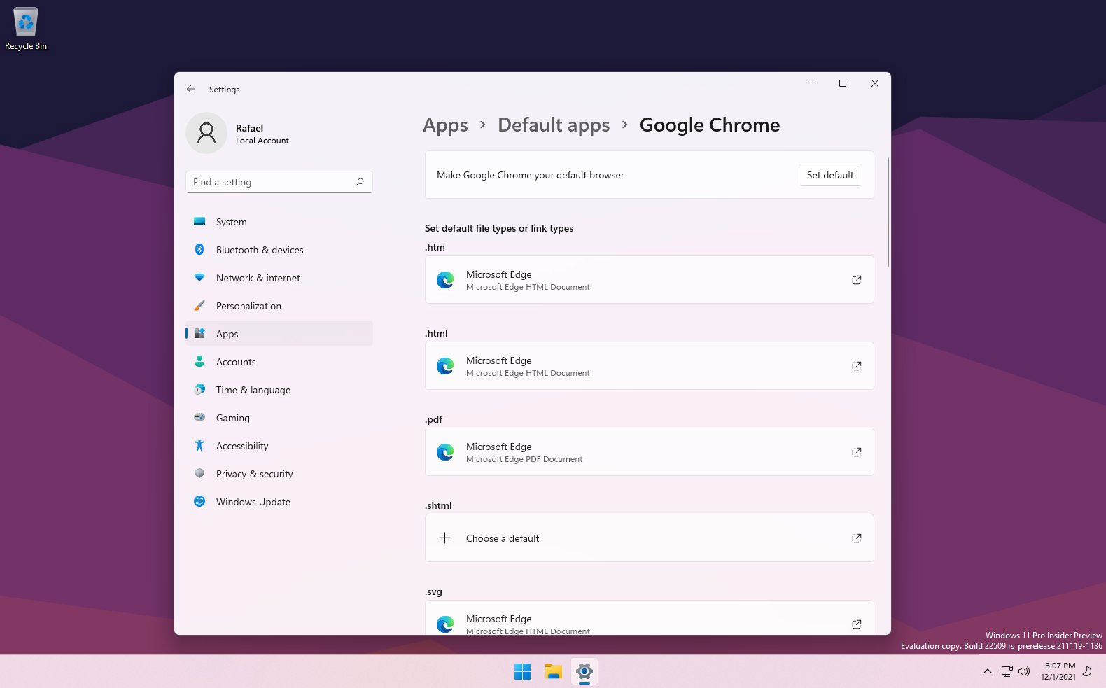Vælg let standardbrowser for alle typer af filer i Windows 11.