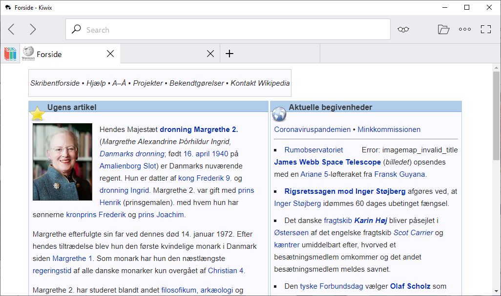 Kiwix Wikipedia svenska