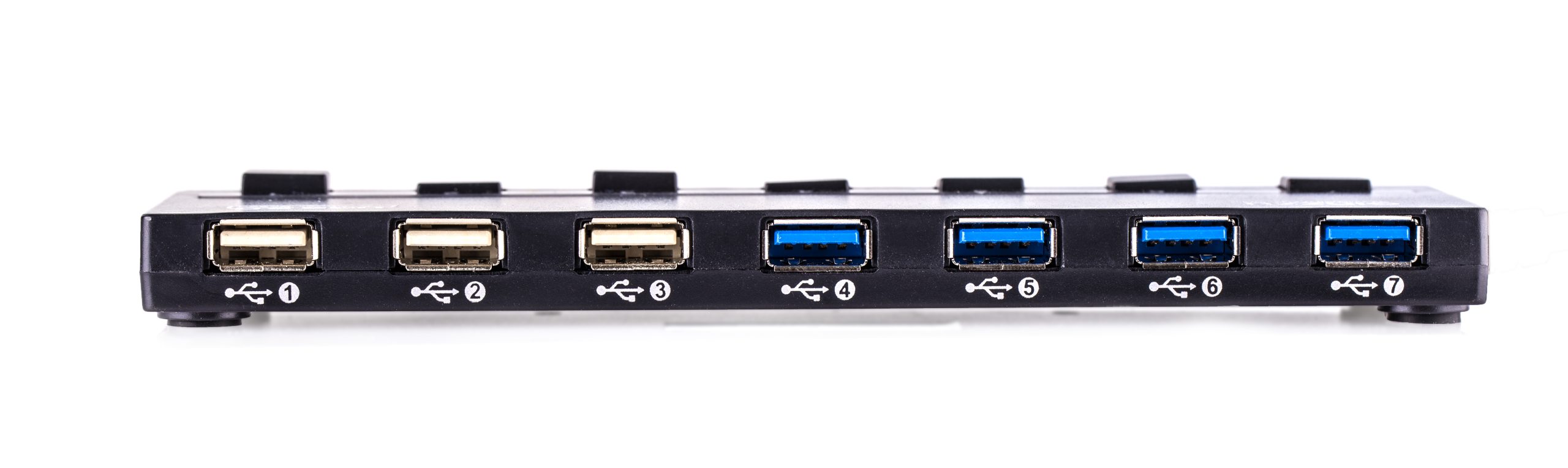 USB-hub med syv porte