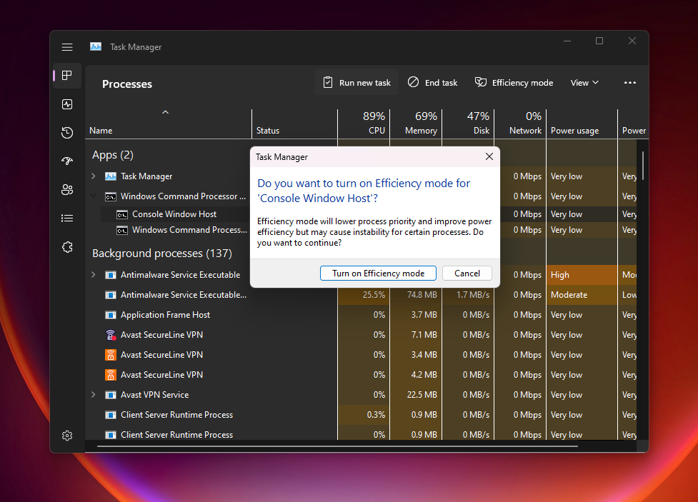 Turbo-tilstand i Windows 11