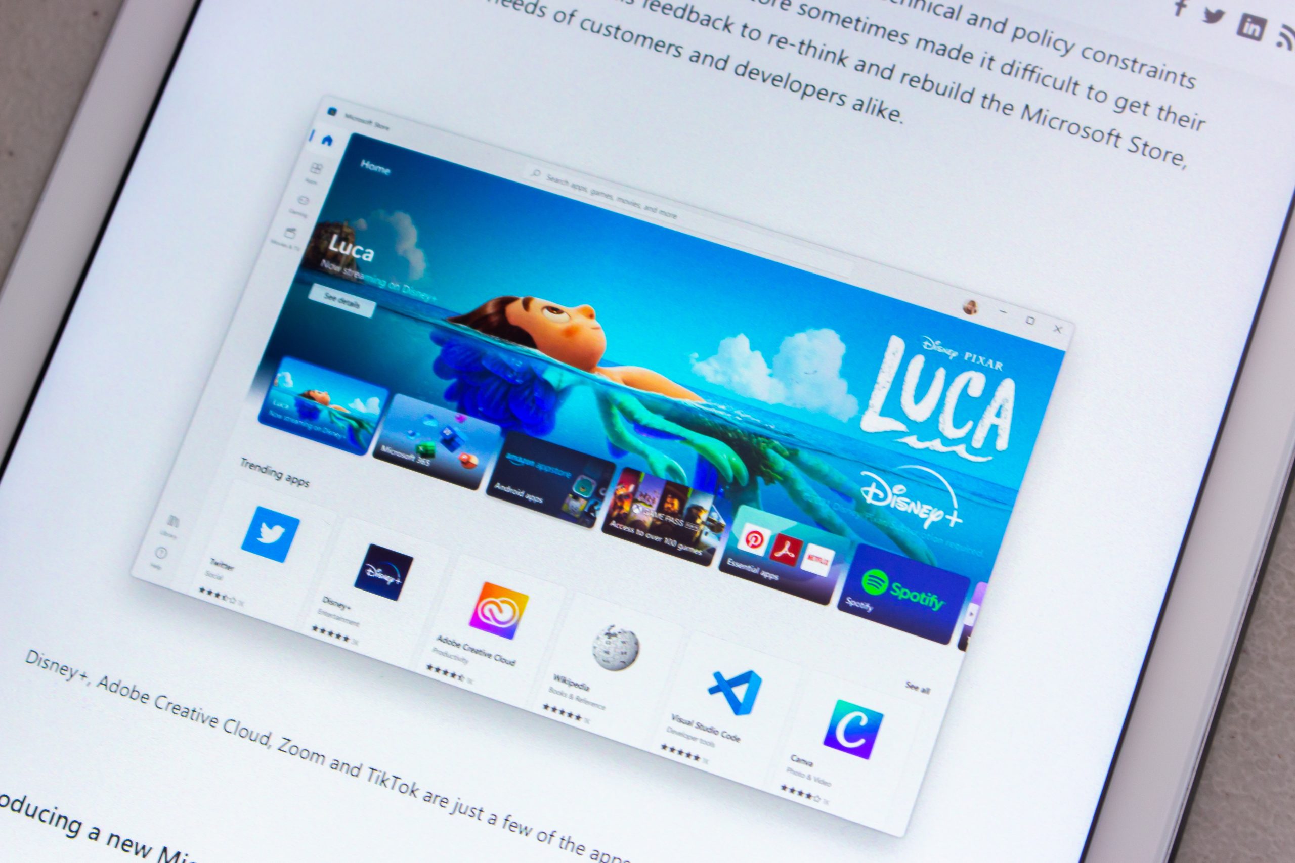 Tässä näkyy Microsoft Store tabletilla
