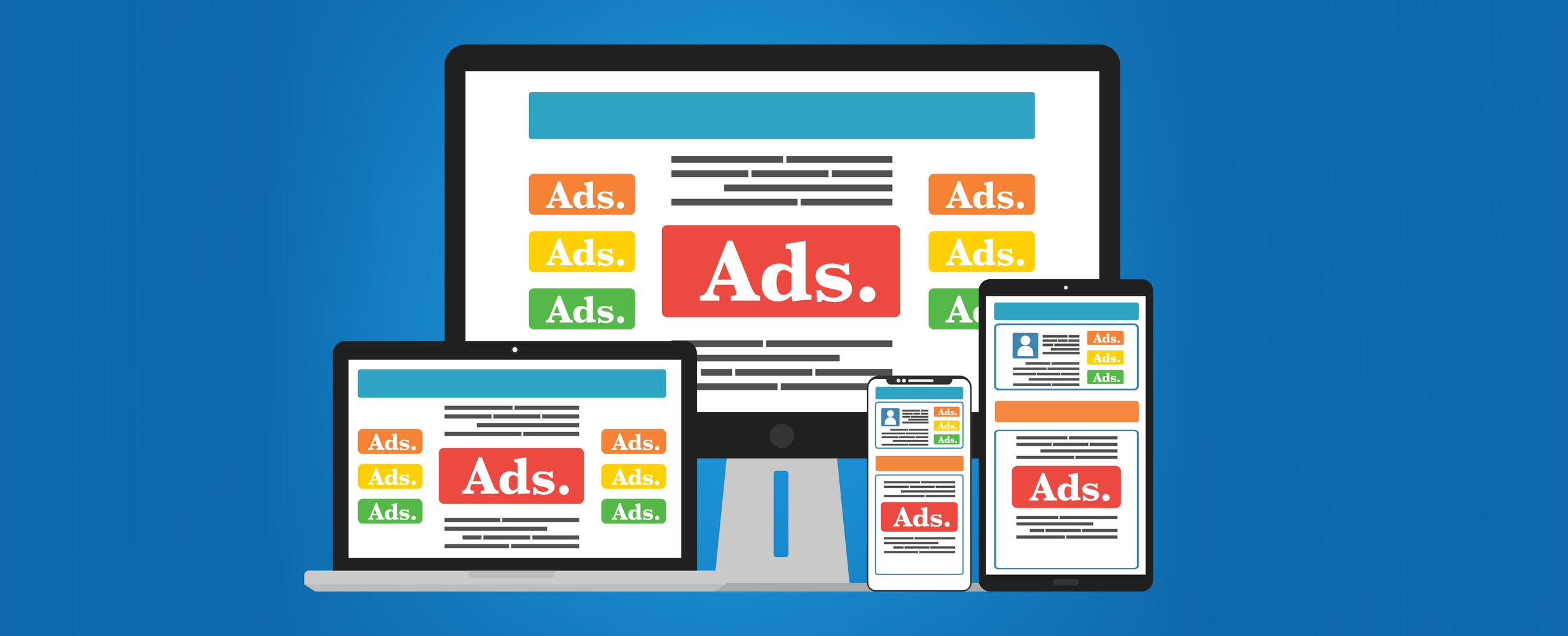 Reklamer på mobil, pc og tablet