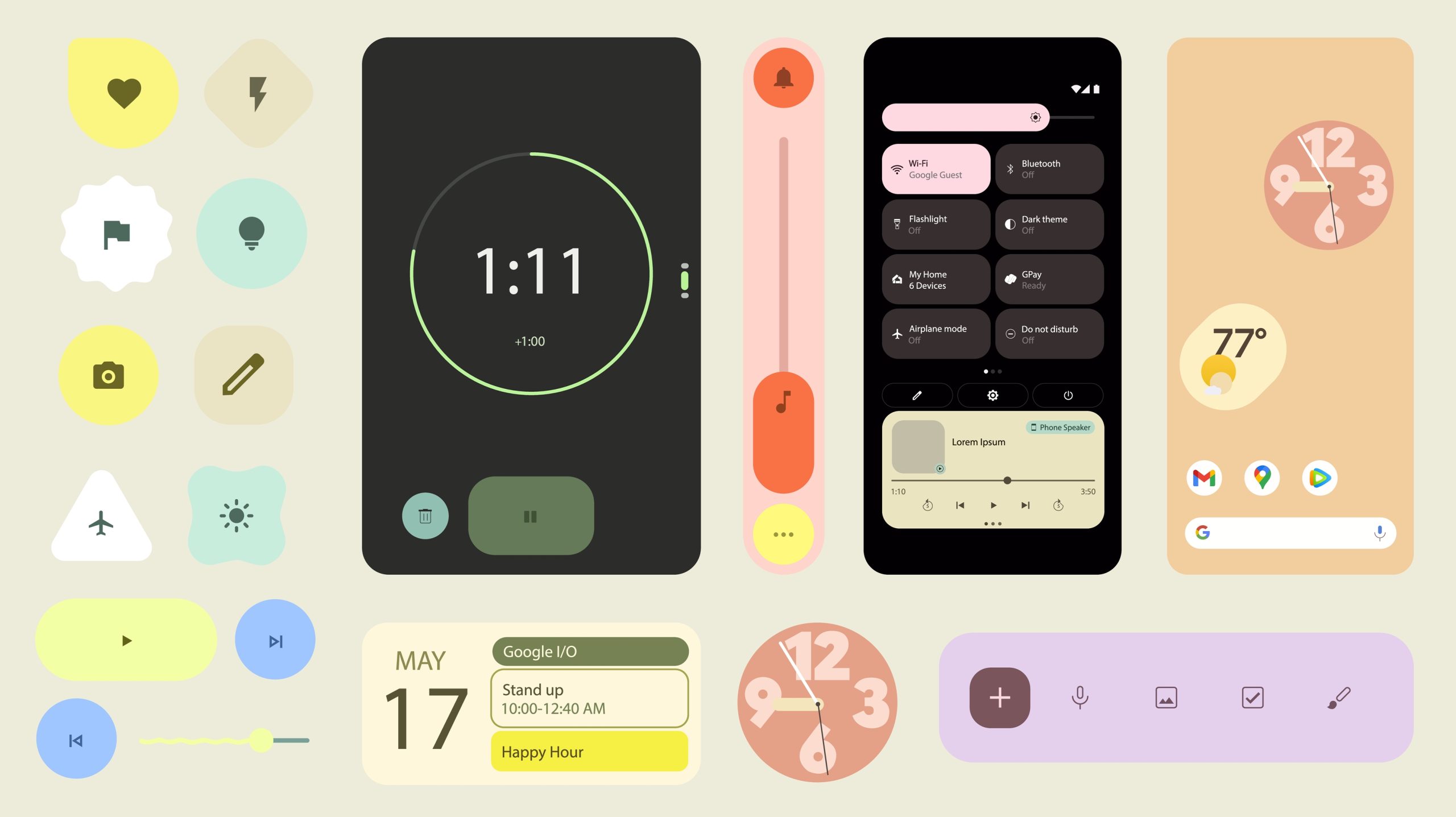 Gränssnittet i Android 12