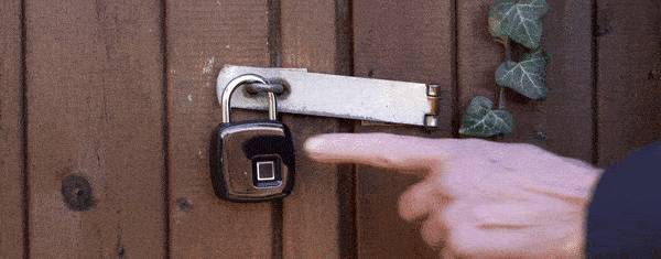 Hengelås med fingeravtrykkleser