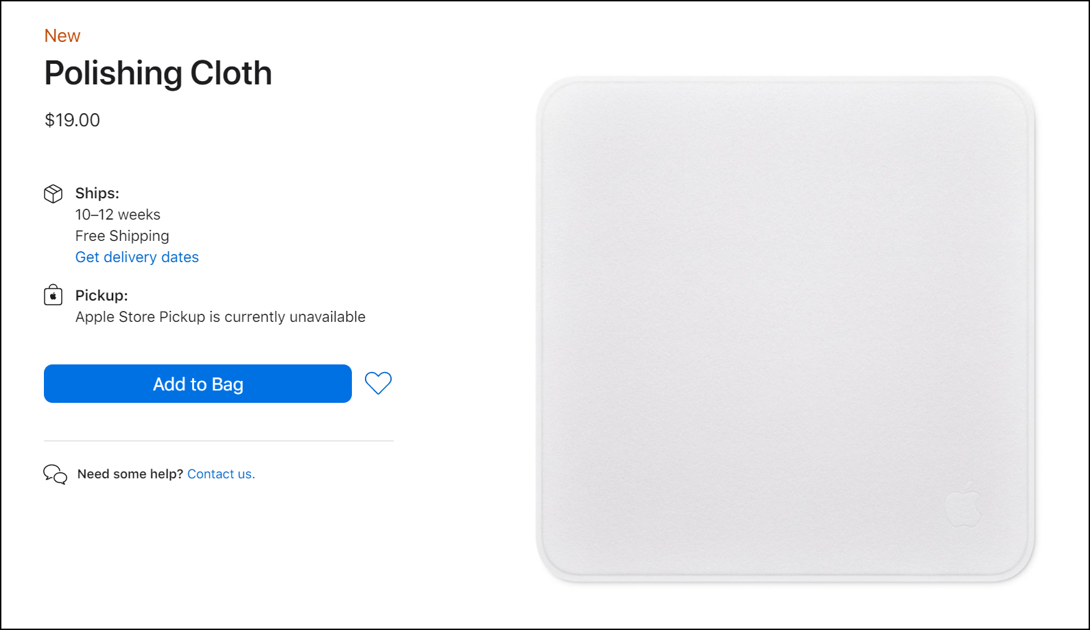 Apple Polishing Cloth – en putsduk från Apple för 250 kronor.