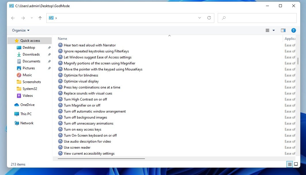 Näin saat Godmode-kansion Windows 11:een