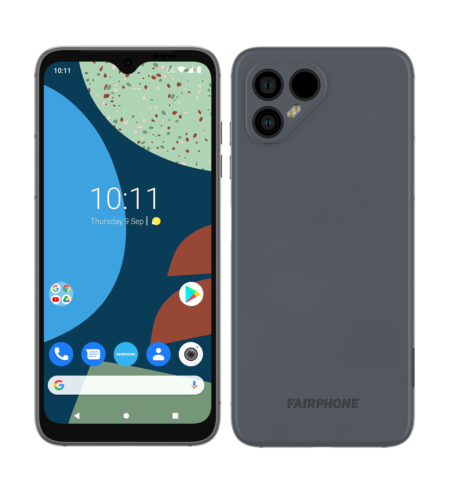 Fairphone 4 on saatavissa kolmena eri värinä, kuvassa harmaa.
