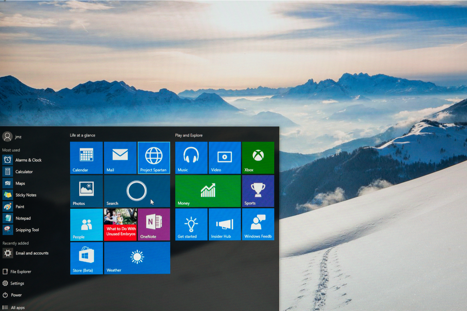 Start-menyn i Windows 10