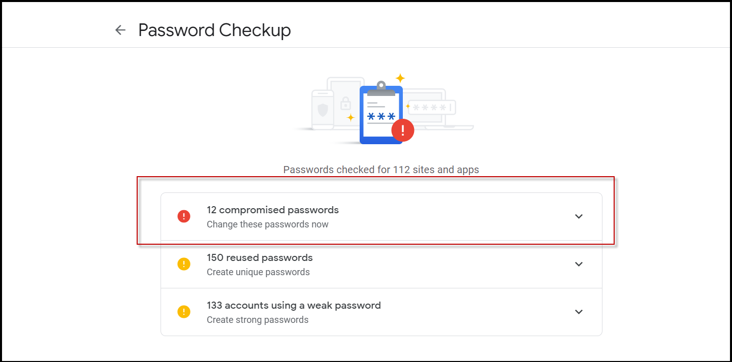 Googlen salasanatarkistus