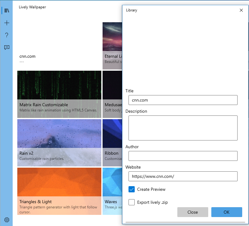 Lively Wallpaper-programmet