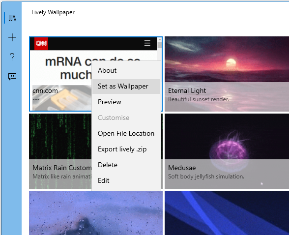 Lively Wallpaper-programmet
