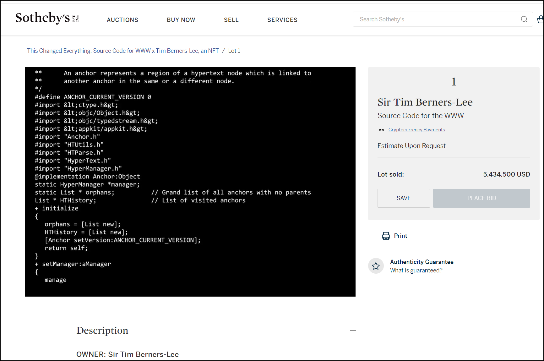 Kildekoden til World Wide Web solgt for 34 millioner kroner