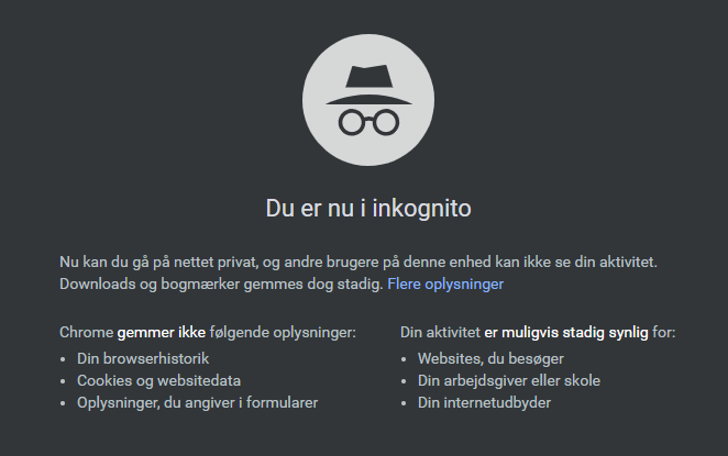 Inkognito Google Chrome