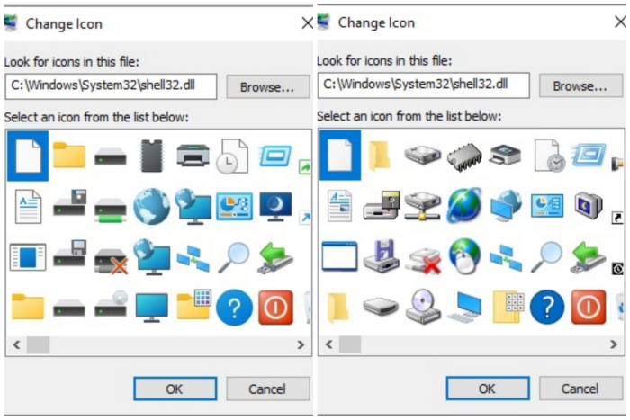 Nya ikoner i Windows 10