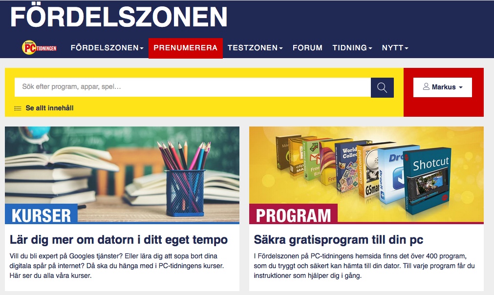 HItta det senaste innehållet i Fördelszonen.