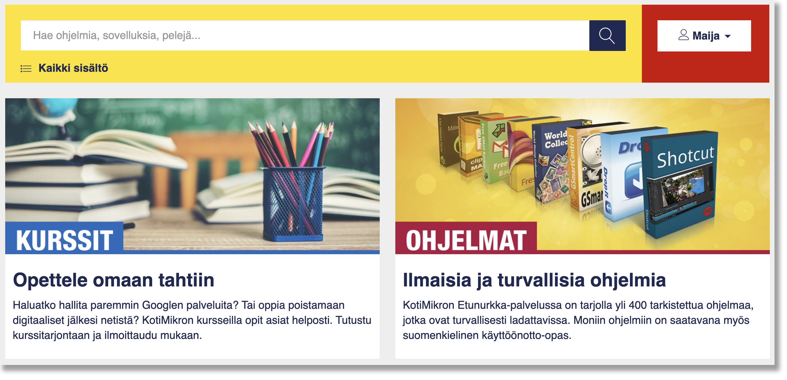 Löydä KotiMikron Etunurkka-palvelun uusin sisältö