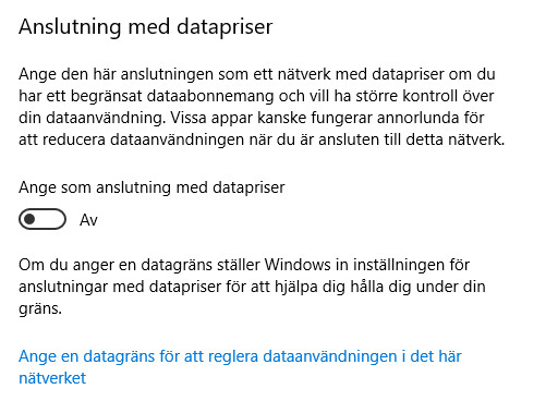 Anslutning med datapriser