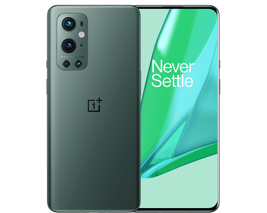 OnePlus 9 Pro männyn vihreänä