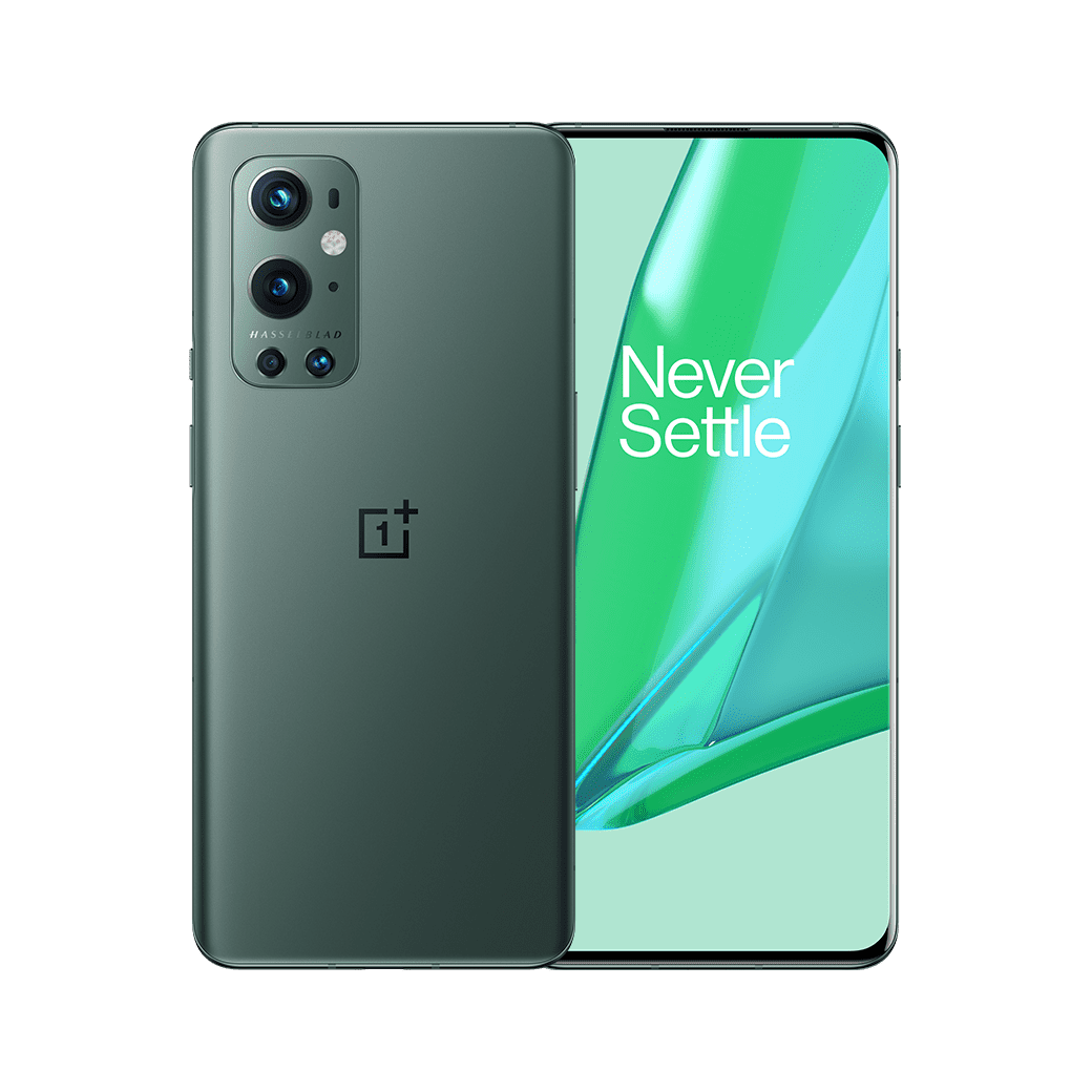 OnePlus 9 i farven Pine Green