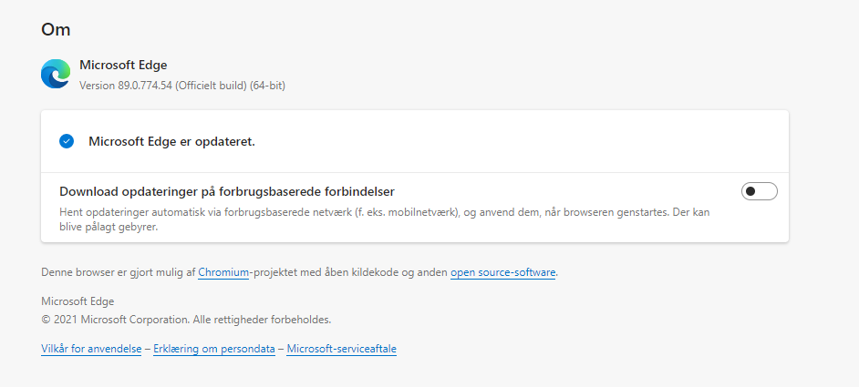 Opdater Edge til Chromium-baseret Edge