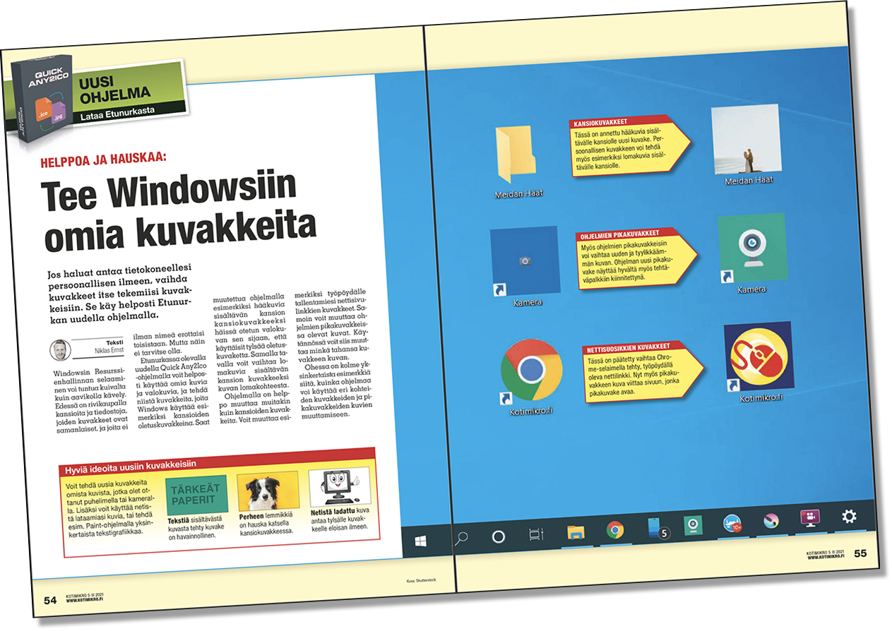 Vaihda kuvakkeita Windows 10:ssä