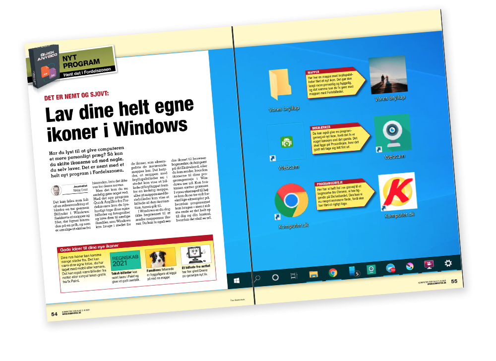 Skift ikoner i Windows 10