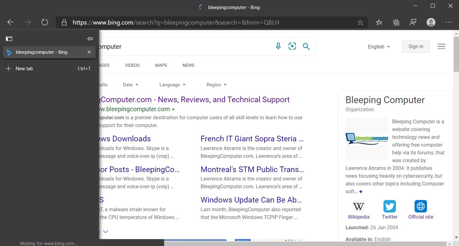 Microsoft Edge får vertikala flikar