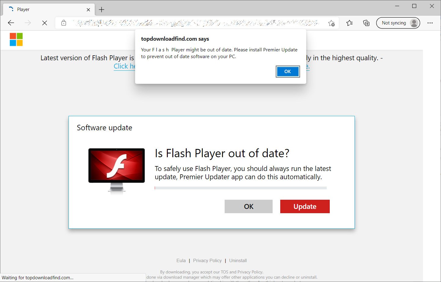 Falsk uppdatering till Flash Player