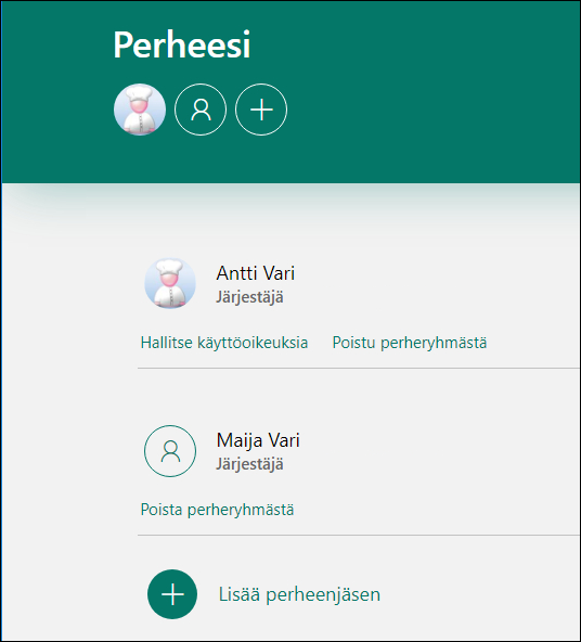 Luo uusi käyttäjä Windows 10:een
