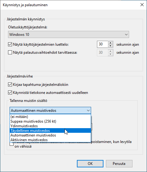 Laita Windows kirjaamaan virheet