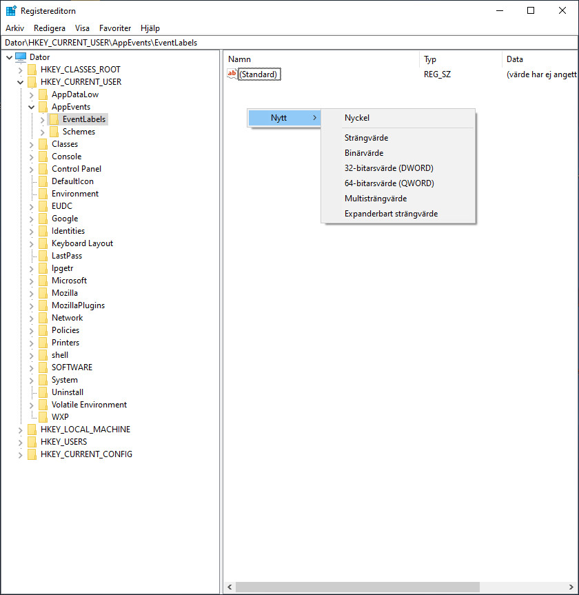Registereditorn i Windows