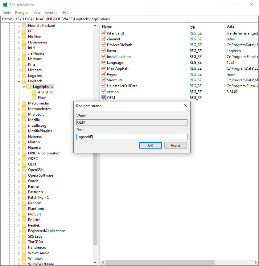 Registereditorn i Windows