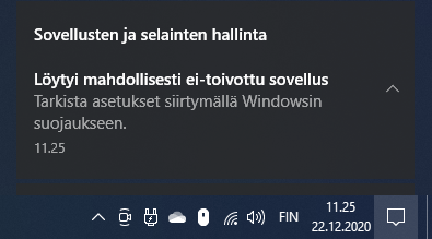 Windows PUA – mahdollisesti ei-toivotut sovellukset