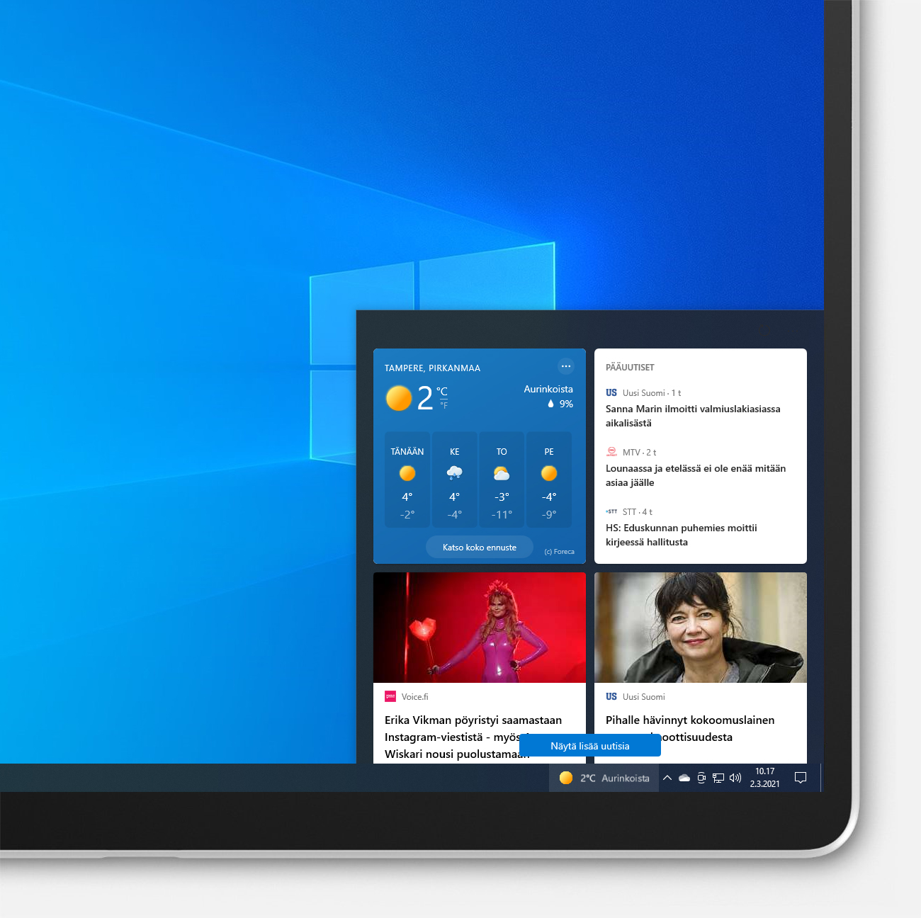 News and Interests -toiminto Windows 10:ssä