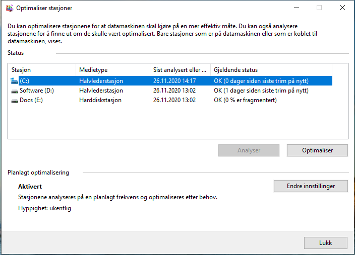 Sjekk om pc-en har SSD eller harddisk