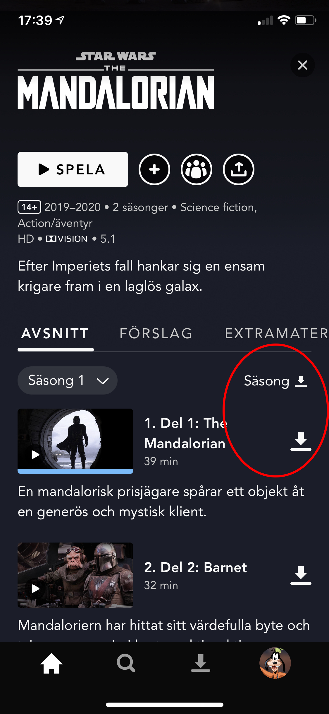 Disney+: Spara film lokalt