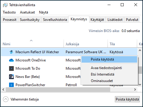 Windowsin Tehtävienhallinta