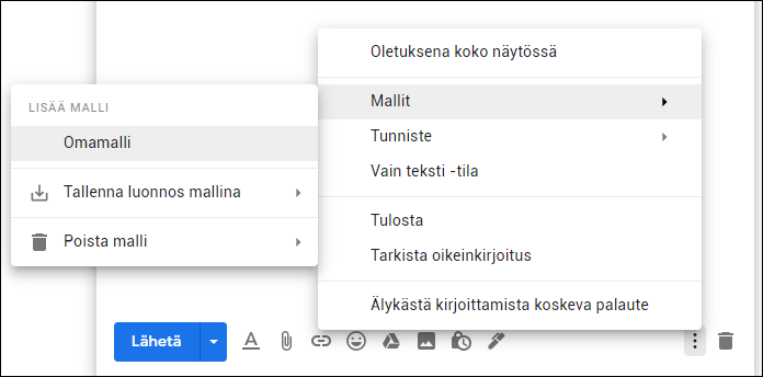 Mallien käyttö Gmailissa