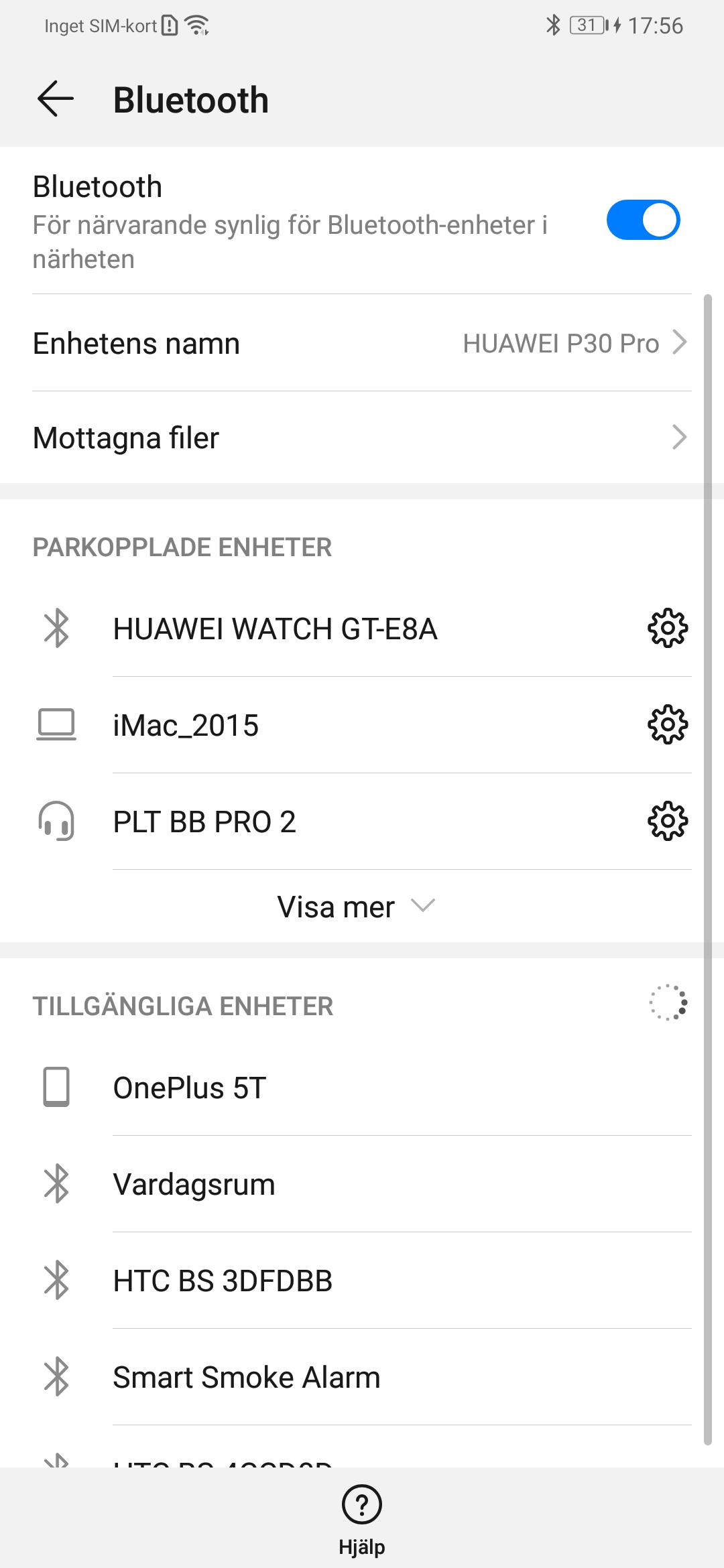 Aktivera Bluetooth i Android